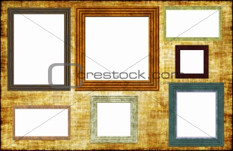 Photo Frames on a Grunge Wall