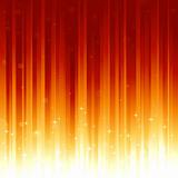 Stars and defocused light dots on red golden vertically striped background