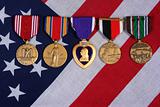 American War Medals of a flag background