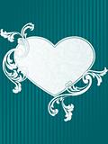 Classic heart-shaped French retro banner in green