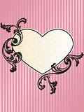 Romantic heart-shaped French retro frame in pink