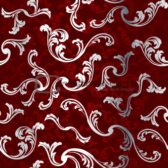 Image 2057228: Red seamless elegant floral background from Crestock