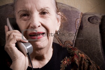 grandmother on the phone