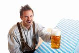 Bavarian Man with Oktoberfest Beer Stein