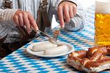 Bavarian Man having Oktoberfest meal 