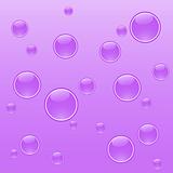 Bubbles in purple water. Vector art.