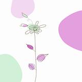 Illustration with simple flower. Vector art