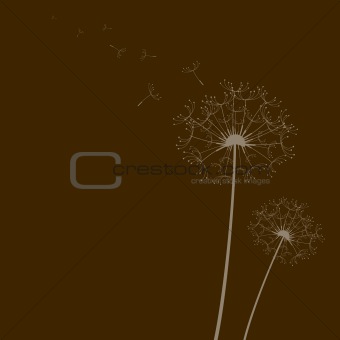 Abstract illustration with flowers. Vector art