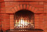 Fireplace with iron lattice 