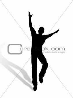 Jumping man silhouette
