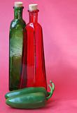 Glass Bottles and Peppers