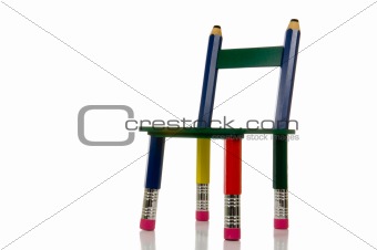 Pencil Chair on White Background