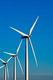 Modern wind turbines or mills providing energy