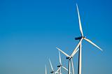 Modern wind turbines or mills providing energy
