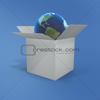 open box and globe