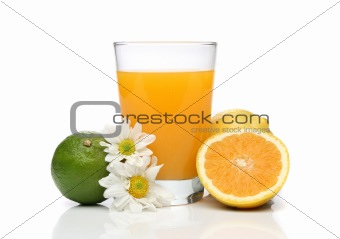 Orange juice with fruit composition