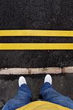 Yellow lines and Feet