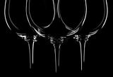 wine glasses on black