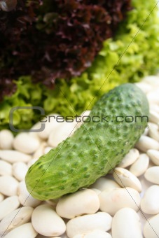 Cucumber on the beans