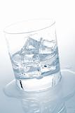 Mineral water with ice cubes