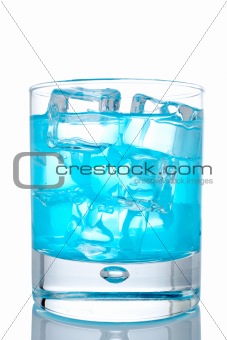 Glass of blue paradise cocktail