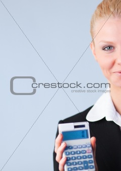 Woman with calculator