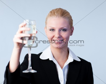 Woman Holding a Champagne Glass