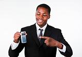 Businessman with calculator