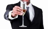 Businessman with champagne