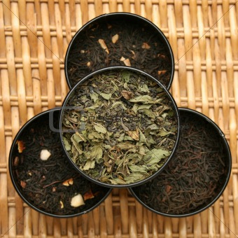 Various blends of tea leaves
