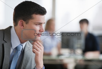Young businessman in an office