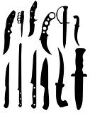 knifes silhouettes - vector