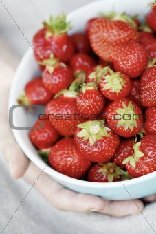 Bowl of strawberries.