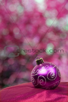 Festive Purple Bauble with Great Background