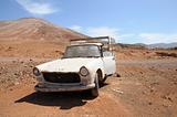 Abandoned old pickup car on Fuerteventura