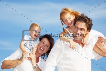 young happy family