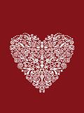 White heart shaped detailed ornament