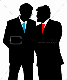 Two businessmen talking