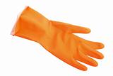 One orange rubber glove.