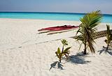 Tropical beach on Maldives Islands