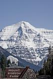 View of Mountain Robson Park Sign and Mount  Robson