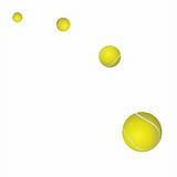 Four yellow tennis balls. Vector illustration