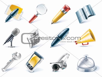 Vector communication and media icon set