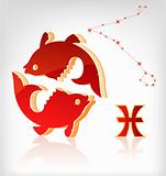 fishes zodiac astrology icon for horoscope