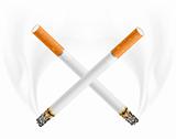 ctross of cigarettes - danger of smoking concept