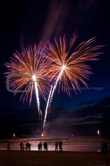 Fireworks on the beach