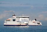 A pair of ferry ships