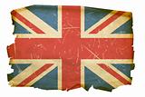 United Kingdom Flag old, isolated on white background