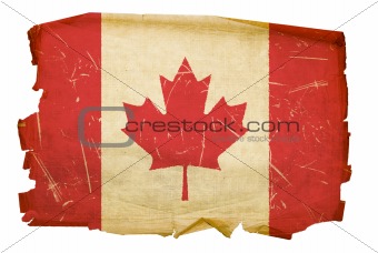 Canada Flag old, isolated on white background