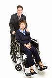 Disabled Businesswoman and Colleague